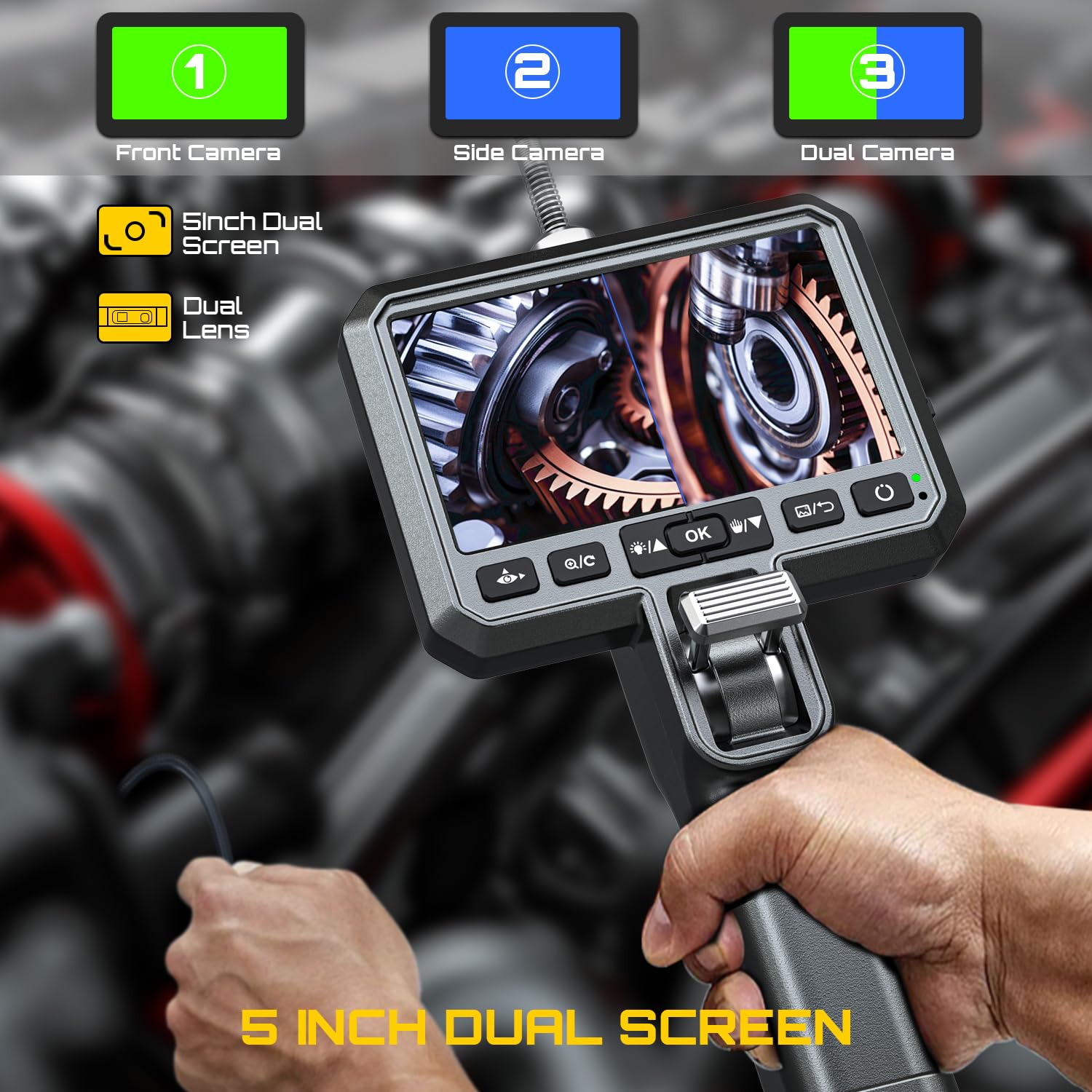 Amazon.com: DXZtoz Dual-Lens Articulating Borescope with Light